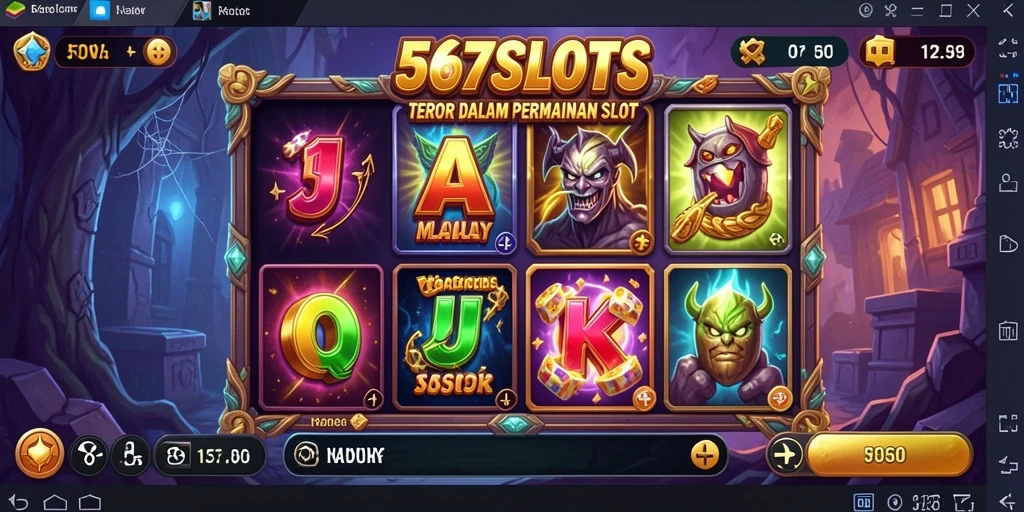 Tampilan gameplay menyeramkan di 567SLOTS dengan efek visual menakutkan.
