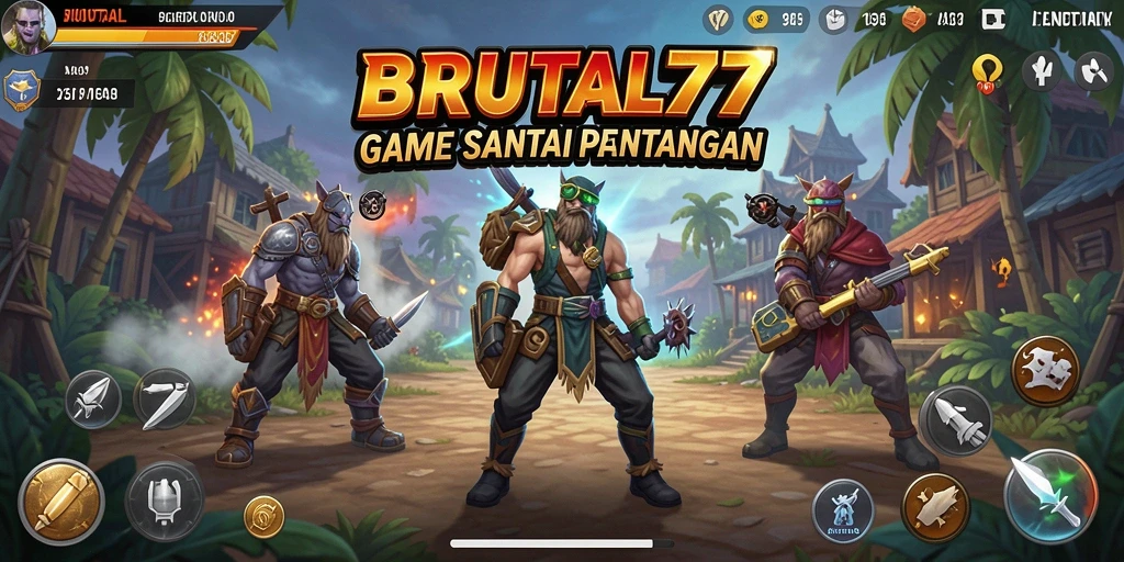 Tampilan gameplay menarik dalam BRUTAL77 yang penuh warna.