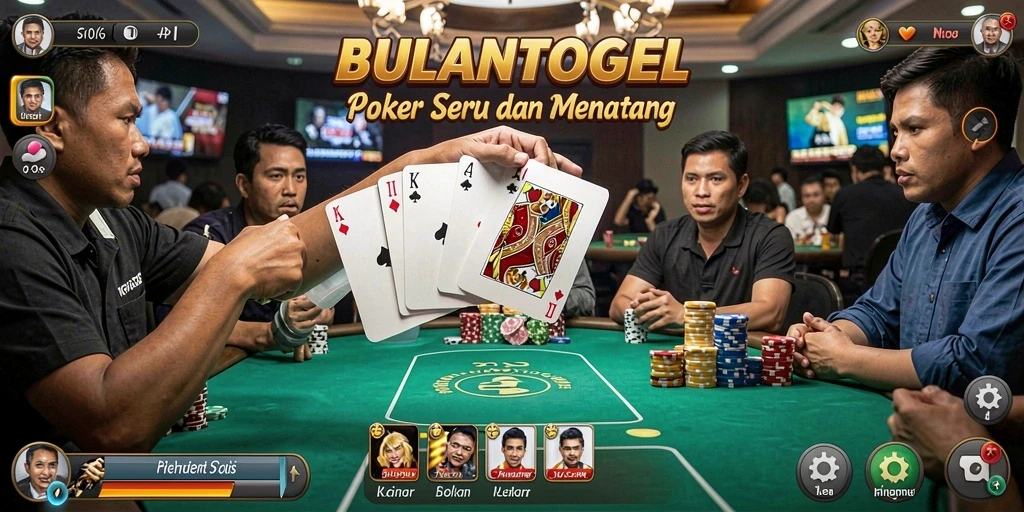 Gameplay mendebarkan dalam aplikasi Poker BULANTOGEL.