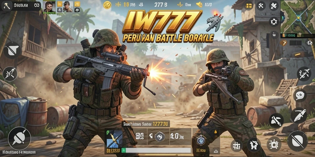 Gameplay IW777 yang seru dan mendebarkan di arena Battle Royale.