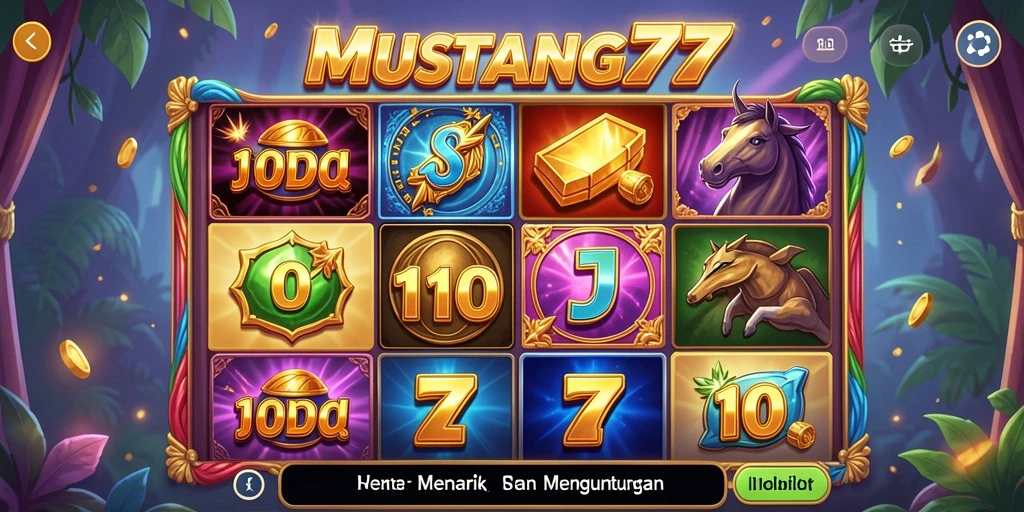 Screenshot game MUSTANG77 yang menunjukkan suasana permainan Slot yang mengasyikkan.