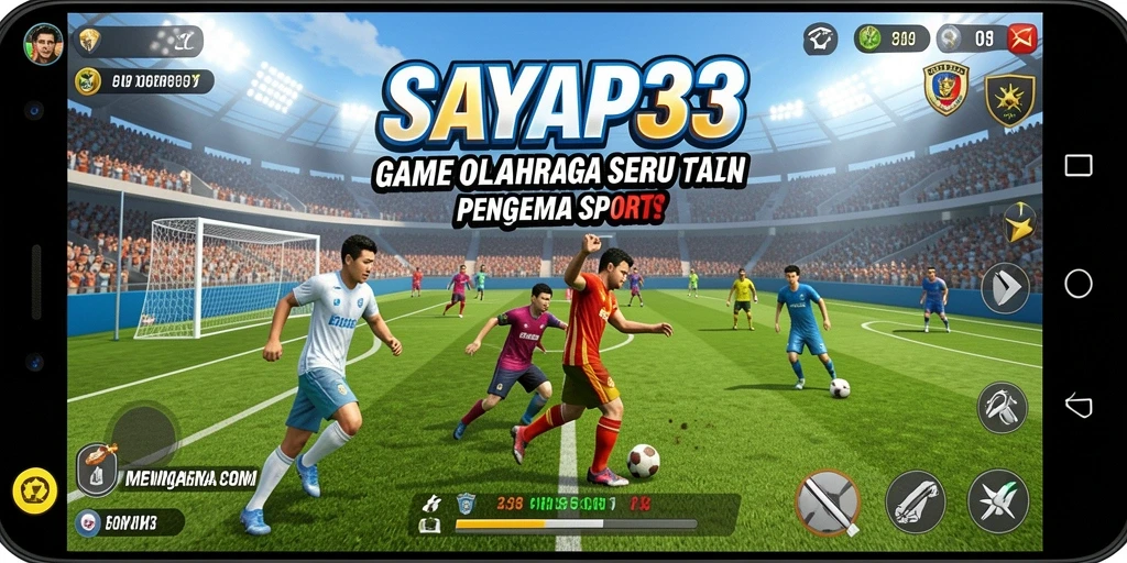 Tampilan screenshot utama SAYAP33 menampilkan gameplay yang mendebarkan di lapangan.
