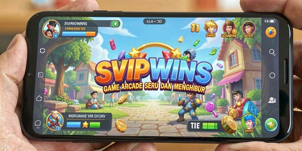 Screenshot menunjukkan gameplay seru dari SVIPWINS dengan berbagai tingkat kesulitan.